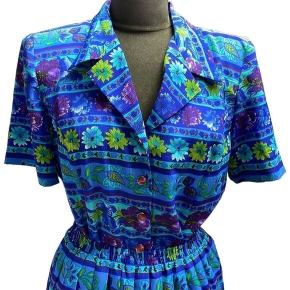 Vintage Leslie Fay Women’s 2 pc Skirt Set Size 10 Floral Cottagecore Fairycore - Picture 4 of 10